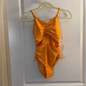 Girls Jessica Simpson Orange Cutout Swimsuit Sz XL 14/16 NWT